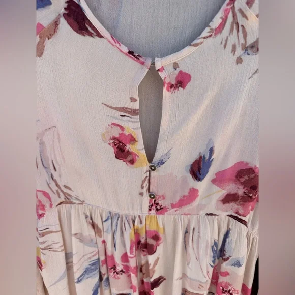 Billabong Until Tomorrow Floral Dress White & Pink Short Mini Casual Dress - Picture 8 of 16